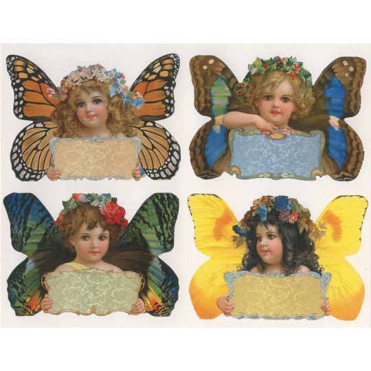 1 Sheet of Stickers Fancy Butterfly Girl Labels